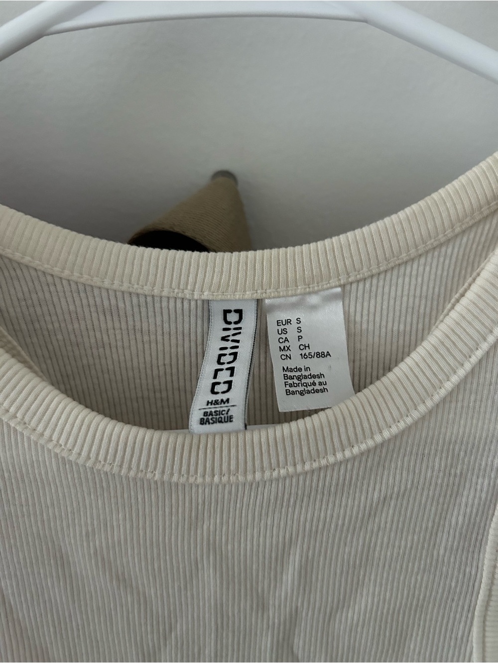 H&M Cream Ribbed High-Neck Tank Top - Picture 2 of 2